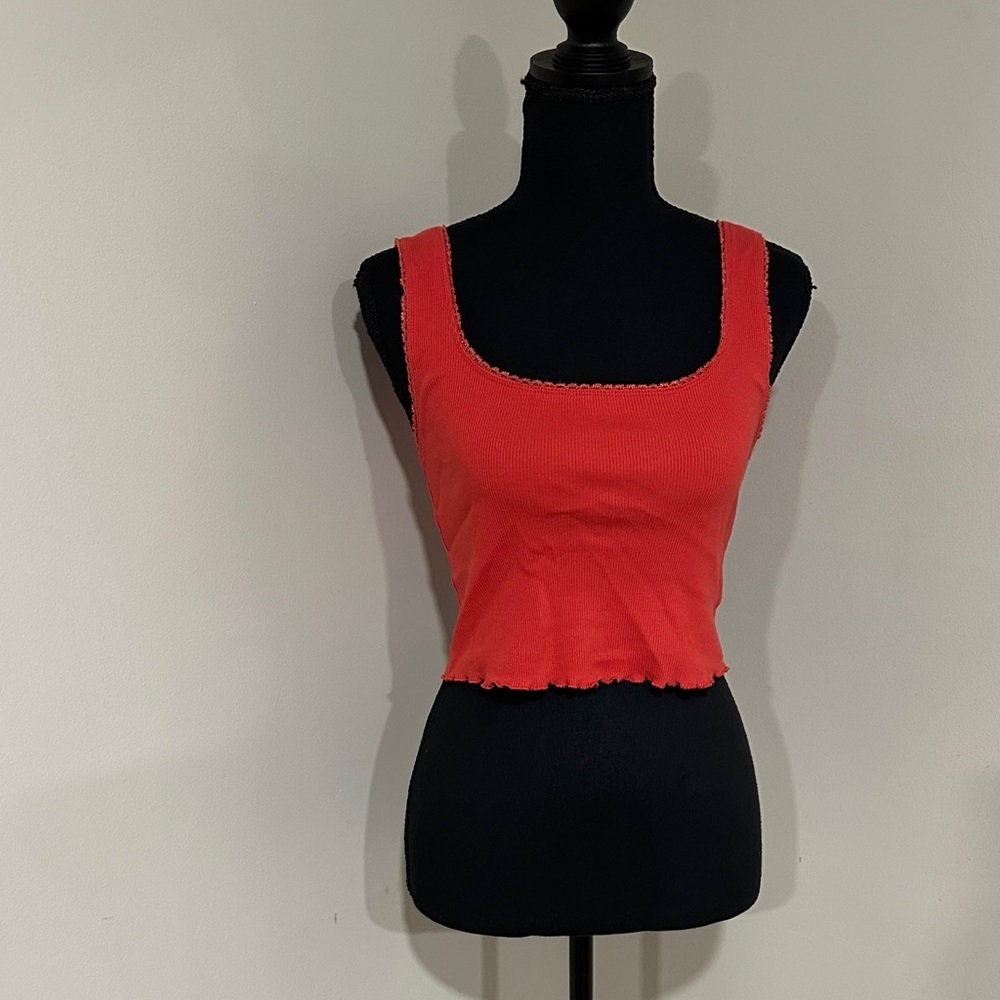 *TOPSHOP* Red Orange Crop Top Size 6
